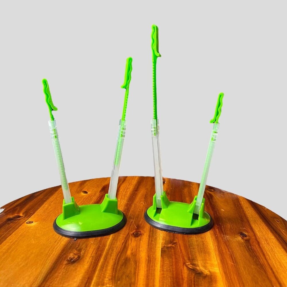 Hands-Free Adjustable Bag Holder Clips For Food Storage & Meal Prep Green & Clea